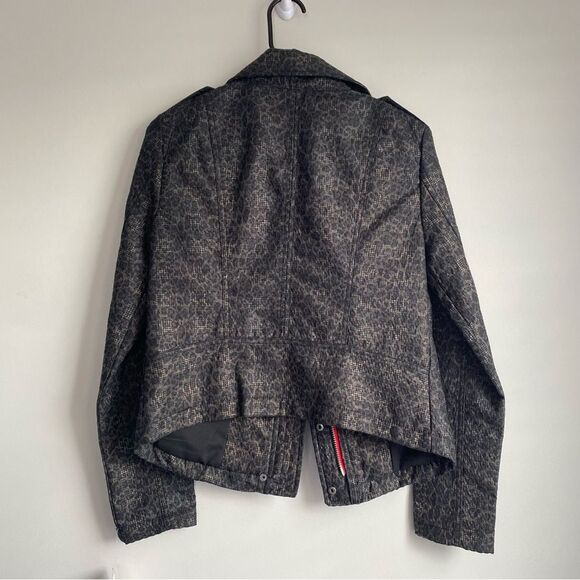 Free People We The Free Leopard Print Pop Moto Jacket - Picture 7 of 10